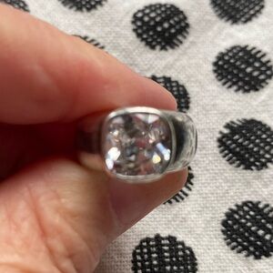 Vintage Silver 925 Ring with Cubic Zirconia Gemstone